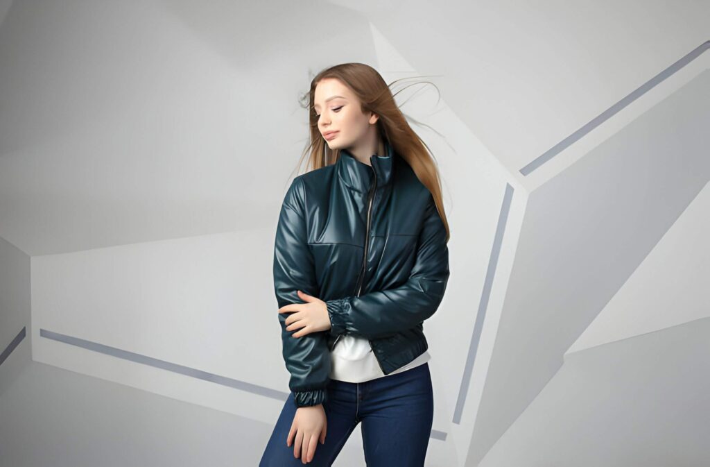 bomber women's leather jacket