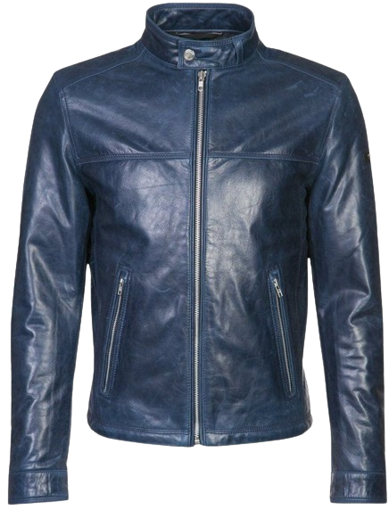 blue leather jacket mens