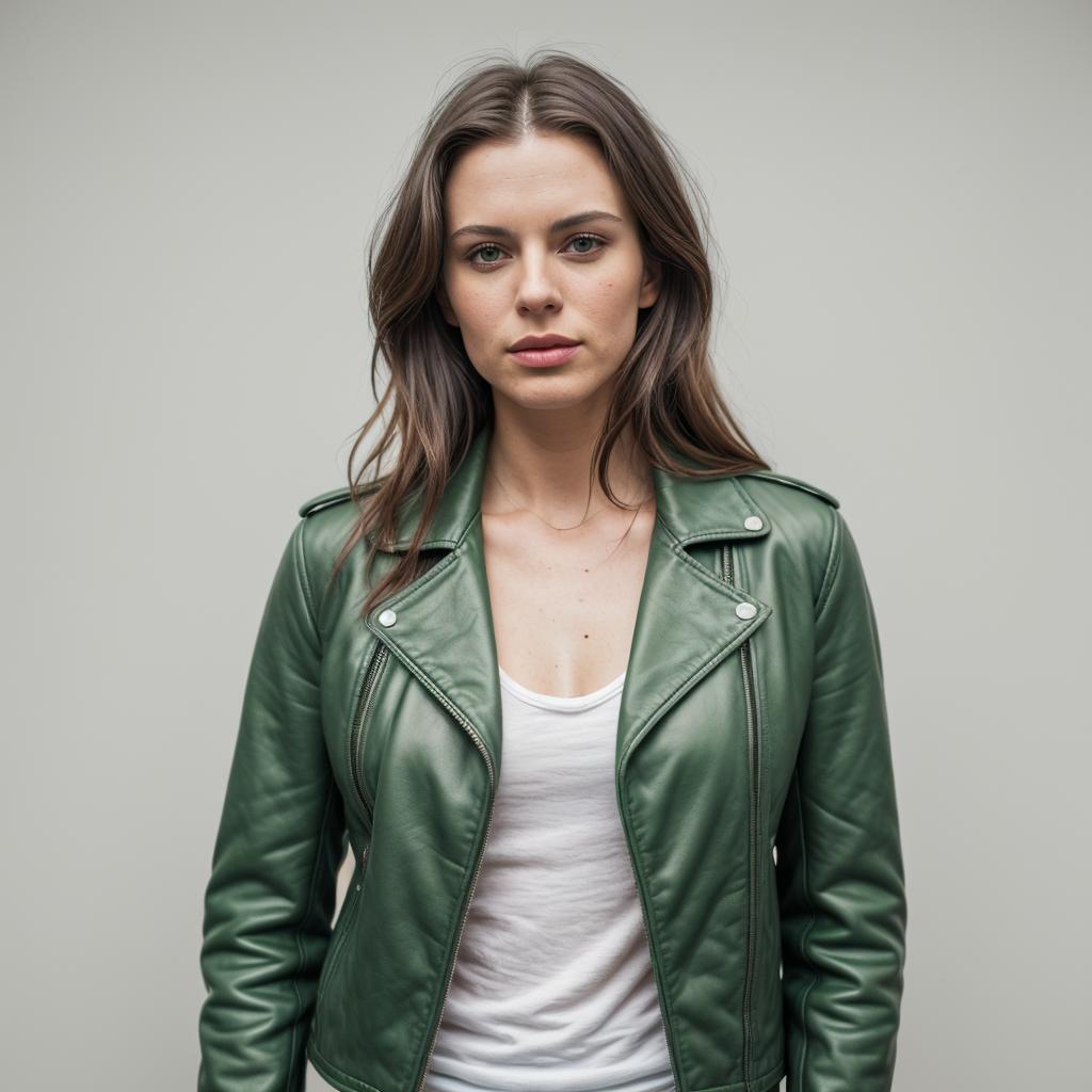 leather green jacket